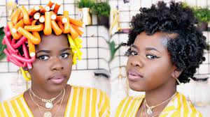 Flexi Rod Set On Short Tapered Natural Hair Youtube Tapered Natural Hair Natural Hair Rod Set Natural Hair Styles