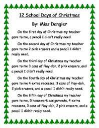 I am the recipient of the 12 days of christmas (i think). 12 School Days Of Christmas Poem By Crystal Dangler Tpt