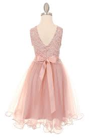 Emily Soft Lace Flower Girl Dress In Blush Pink Blush Flower Girl Dresses Flower Girl Dress Lace Wedding Dresses For Girls
