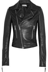 textured leather biker jacket