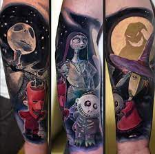 Nightmare Before Christmas Half Sleeve By Ben Motor City Oshawa Nightmare Before Christmas Tattoo Christmas Tattoo Half Sleeve Tattoo