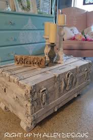 Old Vintage Trunk Trunk Coffee Table Shabby Chic Trunk Flat Steamer Trunk Storage Trunk Shab Shabby Chic Coffee Table White Painted Furniture Stencil Furniture