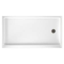 Swan White Solid Surface Shower Base 32 In W X 60 In L With Right Drain Lowes Com Shower Base Shower Wall Kits Shower Bases