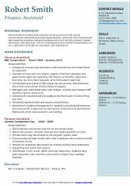 Managing the company's overall financial position and matching it to the firm's financial targets Finance Assistant Resume Samples Qwikresume