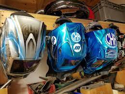 They consist of a filtering light medium and a protective head and/or eye covering. Miller Welding Helmet Blue Custom Painted Austin Polen Metal Art Welded Hard Art Miller Welding Helmet
