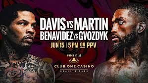 Davis vs. Martin & Benavidez vs. Gvozdyk an der Spitze eines PBC-Events auf  Prime Video am Samstag, den 15. Juni aus der MGM Grand Garden Arena in Las  Vegas.