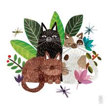 Cats Illustration Print 20x30 Cats Drawings Cats Lovers Gift Animal Illustrations Pets Illustrations Wall Art Decor Cats Illustration Animal Illustration Illustration Wall Art