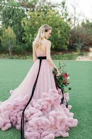 Pink Black Wedding Dress Fluffy Wedding Dress Wedding Dresses Whimsical Pink Black Weddings