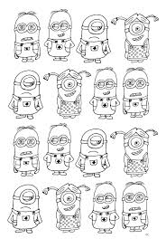 Print coloring of minions and free drawings. Numerous Minions Unclassifiable Adult Coloring Pages