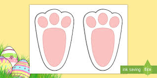 Easter bunny feet printable for personal use only @theidearoom.net. Easter Bunny Footprints Template Primary Resources