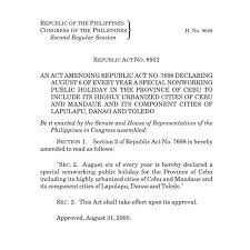 Check spelling or type a new query. August 6 Of Every Year Is A Holiday In Cebu To Celebrate Founding Anniversary Of Cebu Province Cebufinest