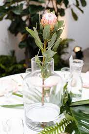 Protea Centerpieces Mod Boho Wedding Orange Studio Orlando Porch Therapy Protea Centerpiece Modern Boho Table Decorations