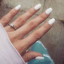 This long, tapered shape with a flat top — a.k.a. Short Coffin Nails Matte White New Expression Nails