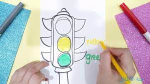 تعليم رسم اشارة المرور وتعليم الوانها للاطفال خطوة بخطوة drawing traffic light youtube