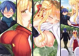 tsubasaki date a live hoshimiya mukuro itsuka shidou ass breast grab  breasts lactation miko nipples no bra open shirt | 934916 | yande.re
