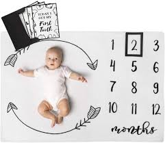 Amazon Com Henry Hunter Baby Blanket For Monthly Milestones With Frame Memory Cards Photography Prop For Baby Girl Cotton Fleece 30 X 40 Inches Regular Arrows Baby