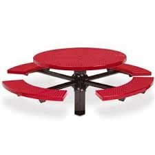 Upbeat 46 Round Picnic Table With Expanded Surface And Single Surface Mount 1245 D1005 Metal Picnic Tables Picnic Table Round Picnic Table