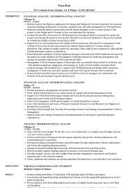 Analyst Senior Financial Analyst Resume Samples Velvet Jobs