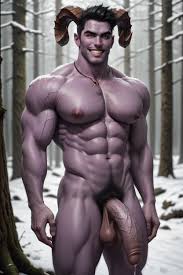 Chin Strap, Black Hair, Wide Cock AI Gay Porn