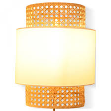 Un choix unique de abat jour orange disponible dans notre magasin. Applique Luminaire Abat Jour En Cannage Naturel Tissu Taupe