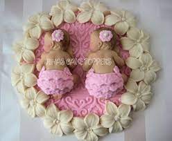 Pin By Darlene Viall On Cakes Baby Shower Cakes Girl Twin Baby Shower Cake Twin Girls Baby Shower