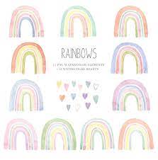 Rainbow Watercolor Clipart Boho Rainbow Print Baby Shower Clipart Rainbow Png Pastel Rainbow Party Invitation Rainbow Party Invitations Rainbow First Birthday Rainbow Theme Baby Shower