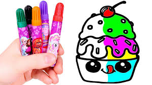Helado Kawaii Para Colorear