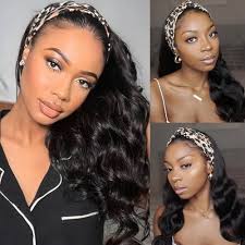 Amazon.com : muaowig #27 Curly Wave Headband Wig Honey Blonde Brazilian  Remy Human Hair Wigs For Women Grade 8A Hair Wig Real Unprossed Virgin Hair  No Lace Headband Wig 18 inch :