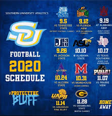 Su Jaguars 2020 Football Schedule Southern University Alumni Federation