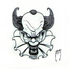Evil Clown Drawings Google Search Scary Clown Drawing Easy Cartoon Drawings Cartoon Drawings