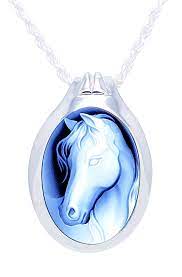 Our selection of pet cremation jewelry is designed to offer an array of ways to pay tribute to your loved one. Horse Cameo Sterling Silver Pet Cremation Jewelry Pendant Necklace