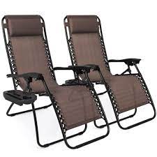 Relax like never before thanks to an ergonomic design that evenly distributes body weight to reduce back pressure, relieve muscle tension and improve circulation. Best Choice Products Set Of 2 Adjustable Zero Gravity Lounge Chair Recliners For Patio Pool W Cup Holders Black Walmart Com Walmart Com