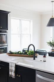 matte black kitchen faucet with white