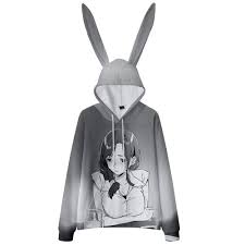 Manga Higehiro Pullover 3d Rabbit Ear Hoodies Long Sleeve Men Women S Hoodie Kawaii Top Blouse Japanese Anime Clothes Anime Figur Cosplay Toj Harware Mode Og Meget Mere