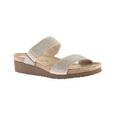 Womens Naot Bianca Slide Sandal Size 40 M Beige With Silver