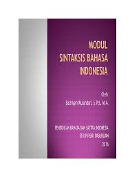 Pdf Modul Sintaksis Bi 2016 Badriyah Wulandari Academia Edu
