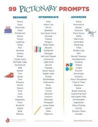 99 Pictionary Prompts Pictionary For Kids Pictionary Words Pictionary Word List