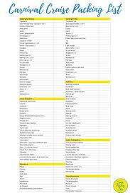what to pack for a carnival cruise packing list cruise packing tips