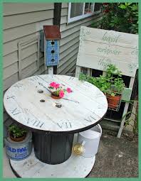 Lilypinkscraps Upcycled Garden Table Upcycle Garden Garden Table Spool Furniture