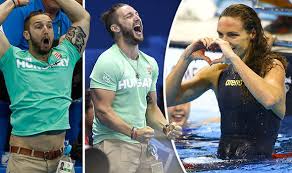 Hungary's katinka hosszu celebrates with her husband shane tusup at the 2017 world championships.source:afp. Rio 2016 Hungarian Swimmer Katinka Hosszu S Husband Shane Tusup Reacts To Gold Medal Win Olympics 2016 Sport Express Co Uk