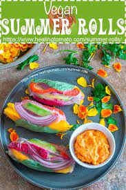 Summer Rolls With Dragon Fruit Healing Tomato Recipes Recipe Autumn Recipes Vegetarian Summer Rolls Dragonfruit Recipes