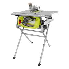 Via a touchscreen he can control the fence and the blade height and tilt electronically. Ryobi 15 Amp 10 In Table Saw With Folding Stand Rts12 The Home Depot