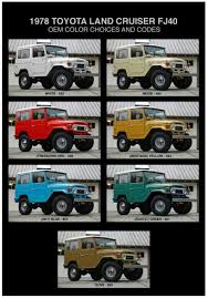 toyota land cruiser fj40 1978 oem color choices and codes toyota fj40 land cruiser fj40