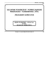 Madrasah ibtidaiyah (mi) mata pelajaran : Silabus Al Qur An Hadits Mts Kelas 9 Semester 1 Doc