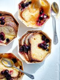 Blueberry And Lemon Curd Bread And Butter Puddings Recipe Yummly Recipe Desserts Bread And Butter Pudding Baking