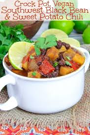 Black Bean And Sweet Potato Soup Instant Pot Crockpot Vegan Black Bean Sweet Potato Chili Recipe This Healthy Vegetaria Sweet Potato Black Bean Chili Sweet Potato Chili Recipe Crock Pot Sweet Potatoes