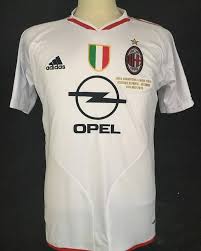 Short sleeved gameday jersey with sponsor. 2005 Ac Milan Home Ucl Final Shirt Ac Milan Shirts Football Shirts