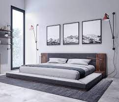 Searching for modern designed bedroom furniture? Jagger Japanese Queen Bed Built In Nightstands Dark Grey Walnut Nova Domus Vig Walmart Com Walmart Com