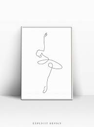 Ballet Dancer Drawing Black And White Abstract Ballerina Printable One Line Body Print Black White Artwork Dance Poster Original Minimalist Woman Art Luxury Ballet Decor Ballet Decor Black And White Artwork Dance Poster