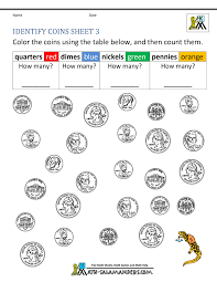 They involve various exercises such as matching the coins with their values and names, coloring coins of a. Kindergarten Money Worksheets 1st Grade